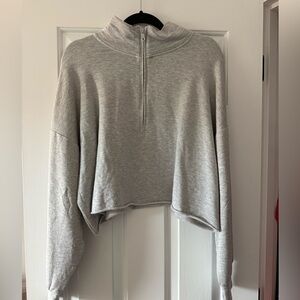 Aerie Cropped Long Sleeve Quarter Zip